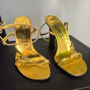 Yves Saint Laurent Gold Heels